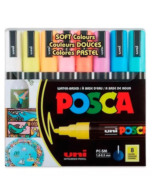 Marcador base agua Posca 8 piezas