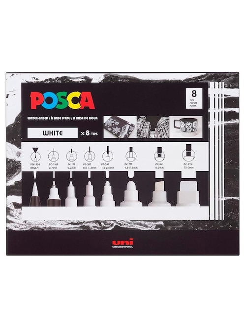 Marcador base agua Posca 8 piezas