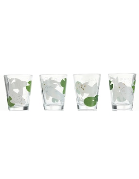 Set De Vaso Tequilero Kikkerland De Vidrio Con 4 Piezas