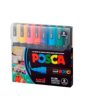Marcador base agua Posca 8 piezas