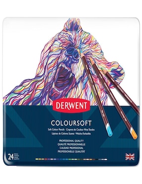 Set Lápiz De Color Derwent Coloursoft Hexagonal 24 Piezas