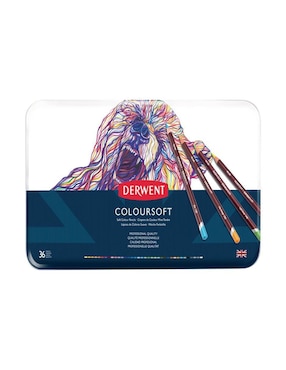 Set Lápiz De Color Derwent Coloursoft Hexagonal 36 Piezas