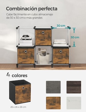 Set caja decorativa para almacenar Songmics Home tina con 6 piezas