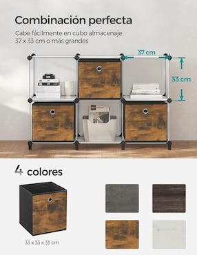 Caja para almacenar Songmics Home tina rectangular con 6 piezas