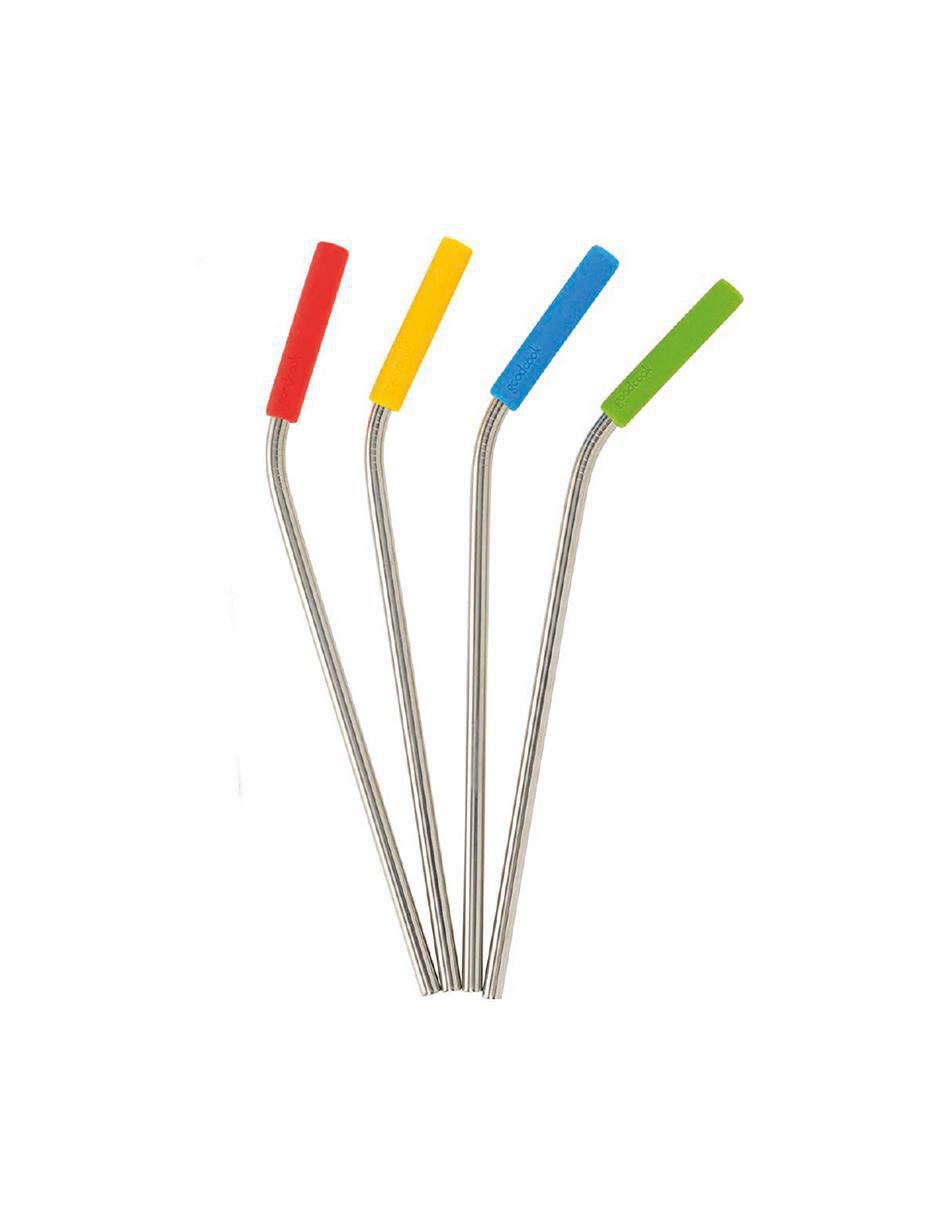 Set de popotes de acero inoxidable con 10 piezas 2