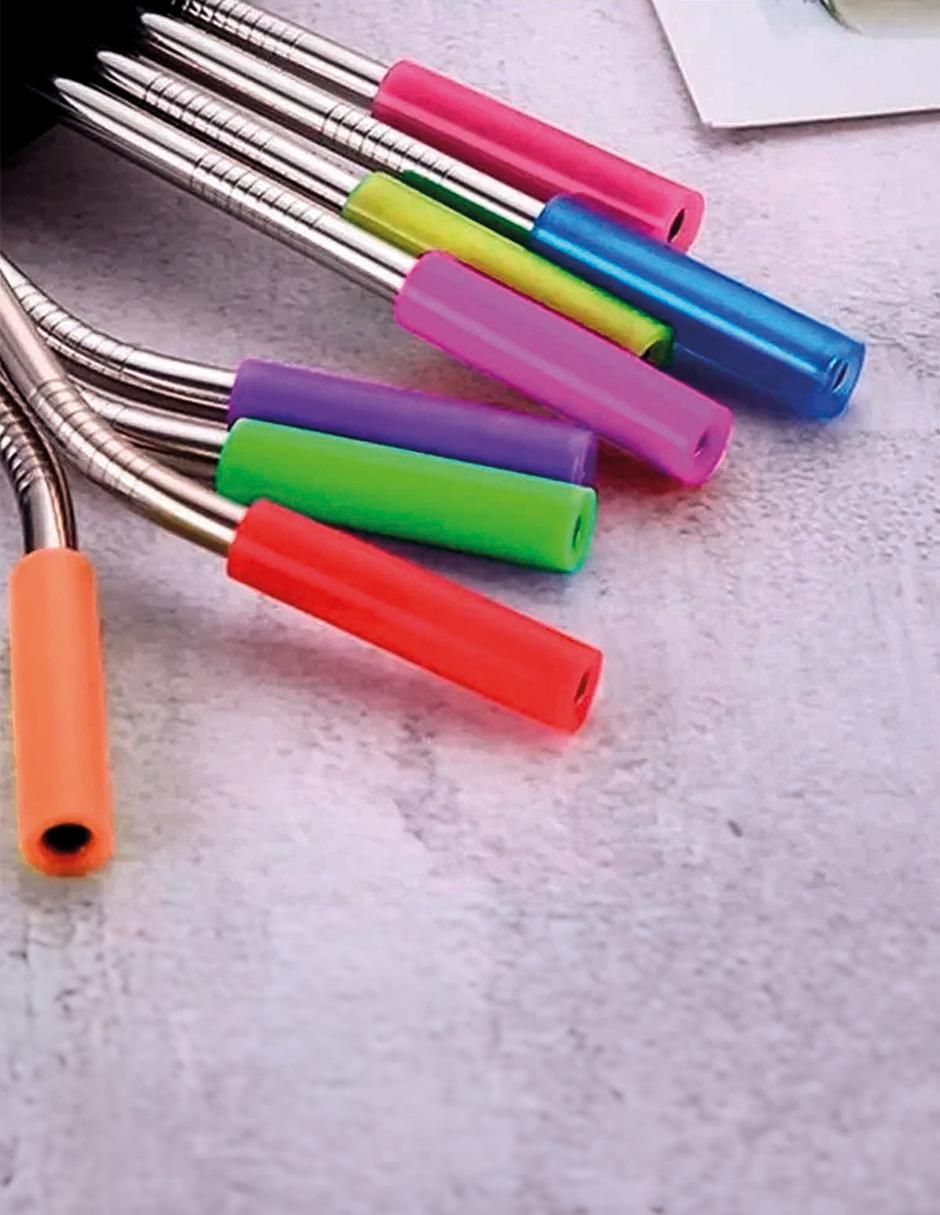 Set de popotes de acero inoxidable con 10 piezas 5