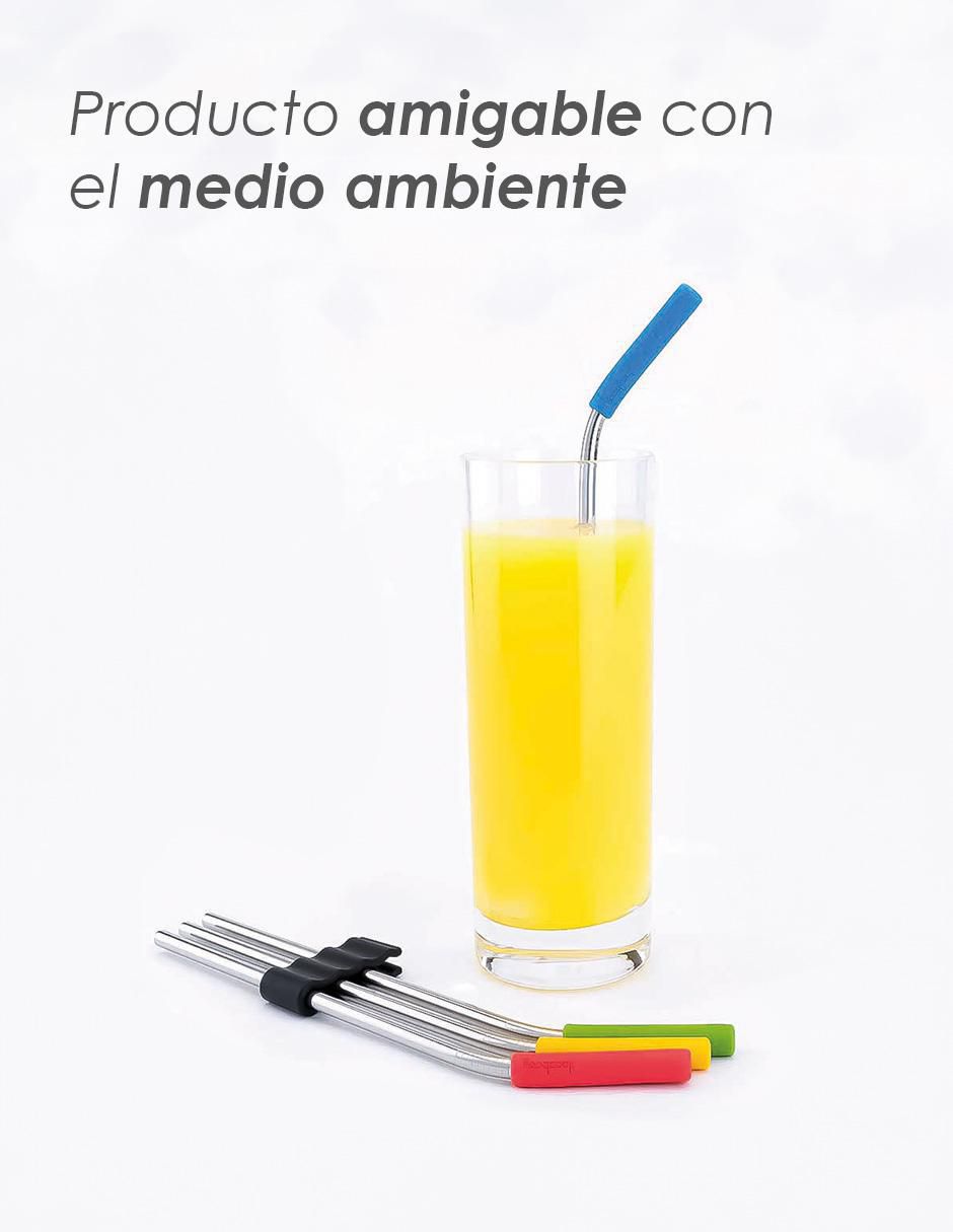 Set de popotes de acero inoxidable con 10 piezas 6