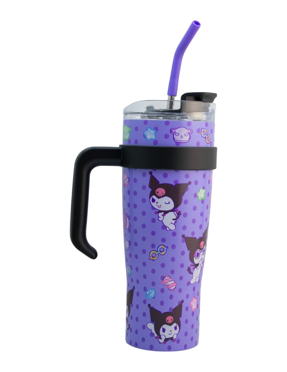 Termo de acero inoxidable Kuromi con tapa rosca 1.2 L