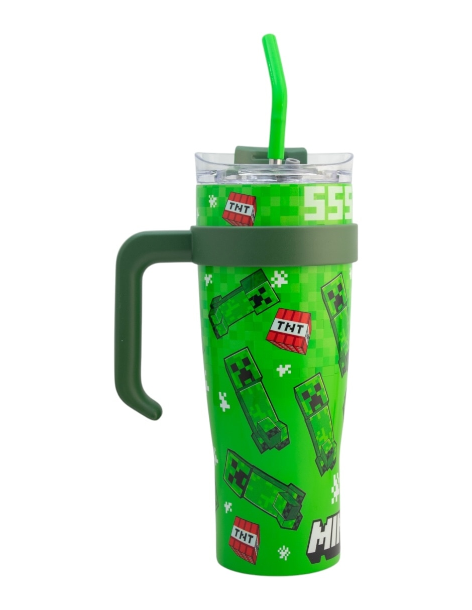Termo de acero inoxidable Minecraft con tapa rosca 1.2 L