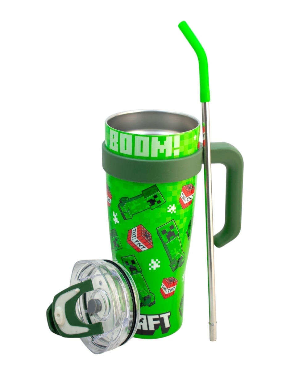 Termo de acero inoxidable Minecraft con tapa rosca 1.2 L 4