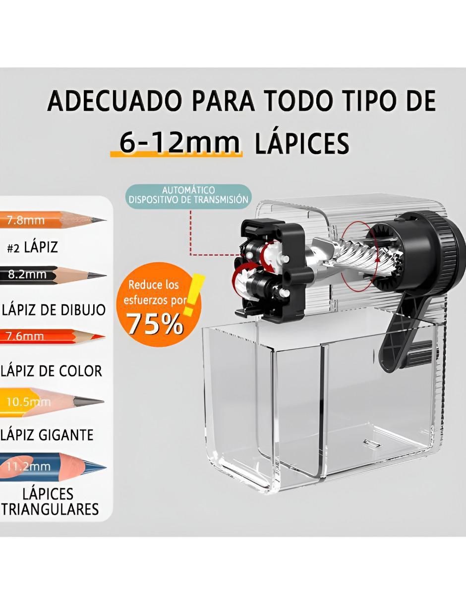 Sacapuntas manivela de plástico 3