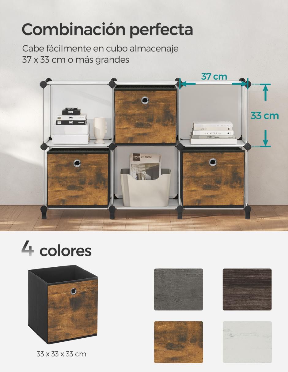 Caja para almacenar tina rectangular con 6 piezas 6