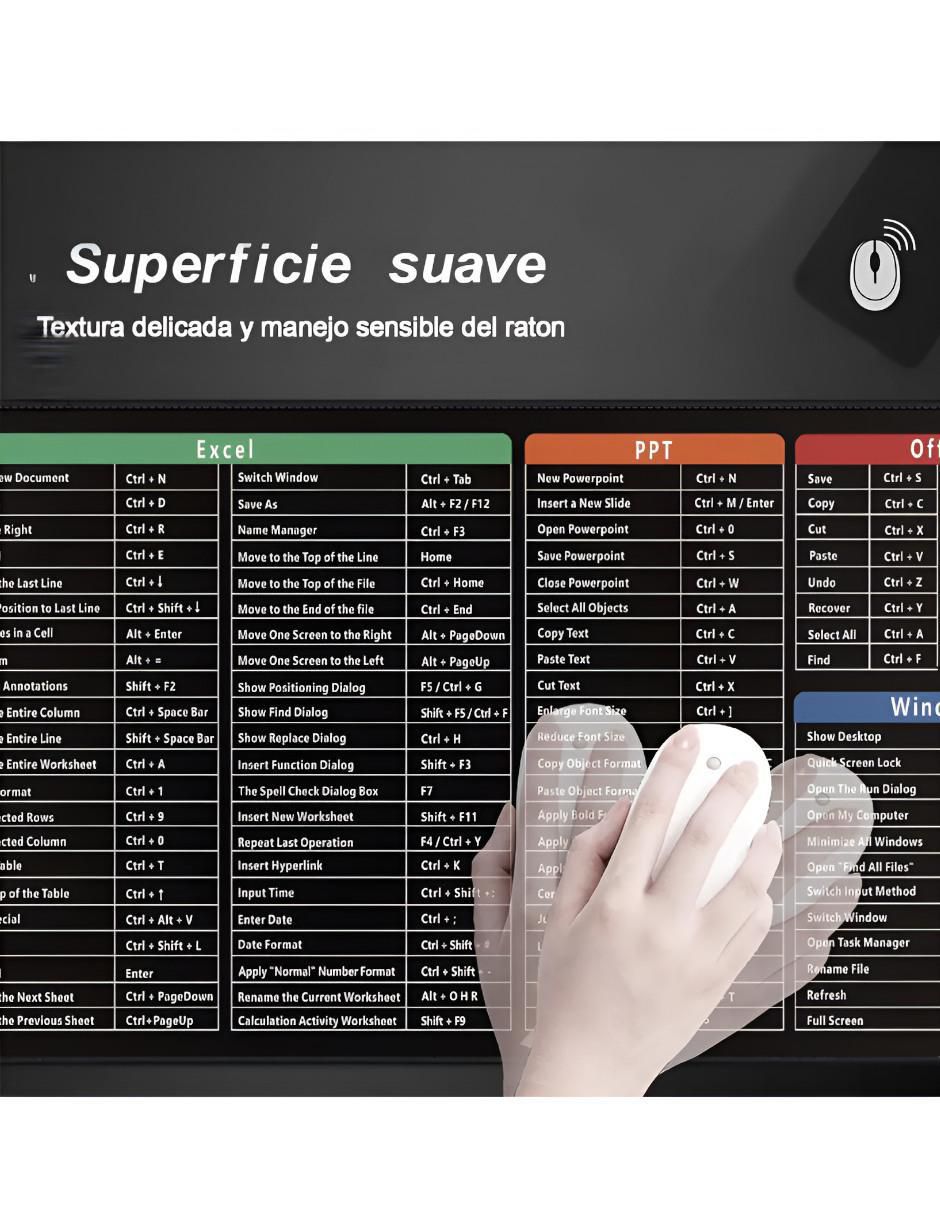 Mouse pad Atajos Excel con antideslizante 2